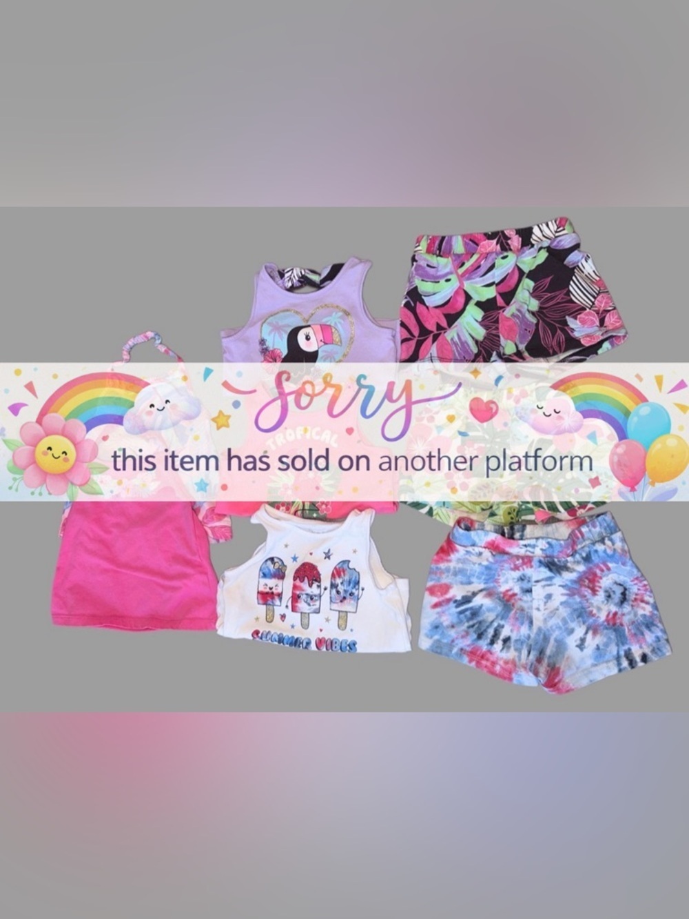 Toddler Girl Tropical Summer Bundle | 12-18 Months | 8 Pieces | Like New